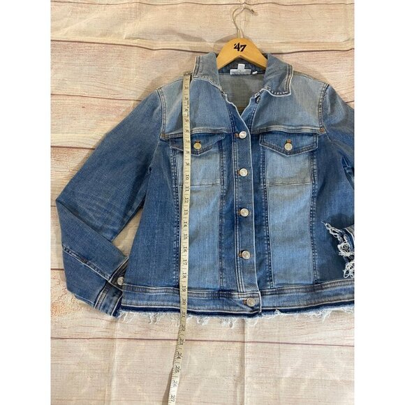 Chico's Women's Blue Button Front Classic Denim Jacket - Medium - Picture 7 of 14